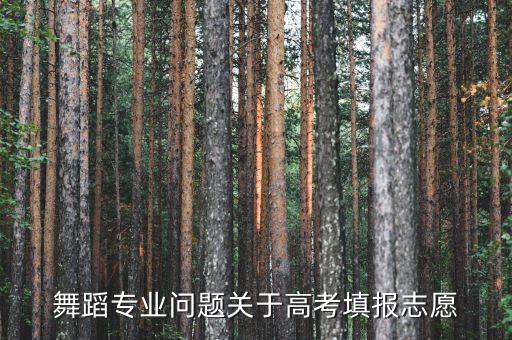 舞蹈类志愿填报，怎样填报高考舞蹈志愿