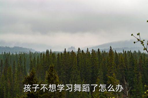 孩子不想学习舞蹈了怎么办