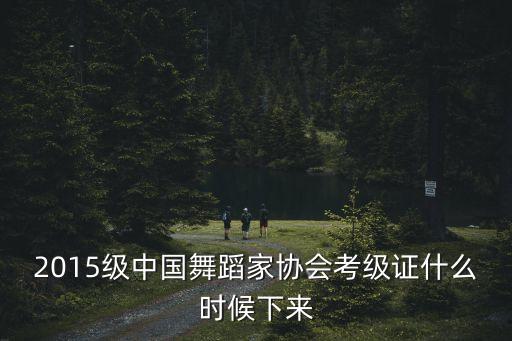 2015级中国舞蹈家协会考级证什么时候下来