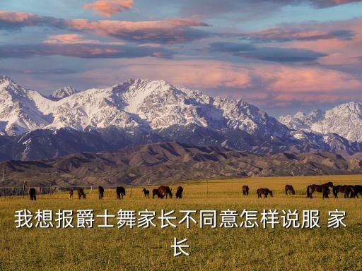 怎么说服父母报舞蹈班，怎么说服父母给报街舞班呢