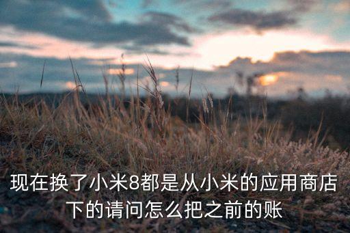 现在换了小米8都是从小米的应用商店下的请问怎么把之前的账