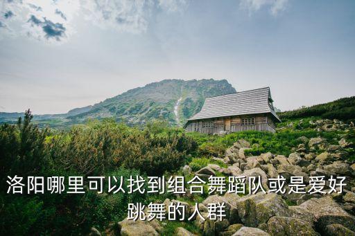 洛阳哪里可以找到组合舞蹈队或是爱好跳舞的人群