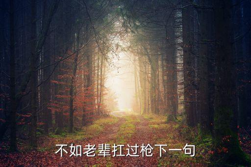 不如老辈扛过枪下一句