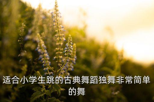 适合小学生跳的古典舞蹈独舞非常简单的舞