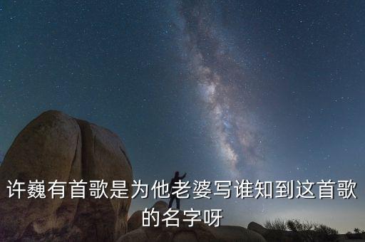 许巍有首歌是为他老婆写谁知到这首歌的名字呀