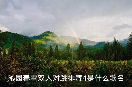 沁园春雪双人对跳排舞4是什么歌名