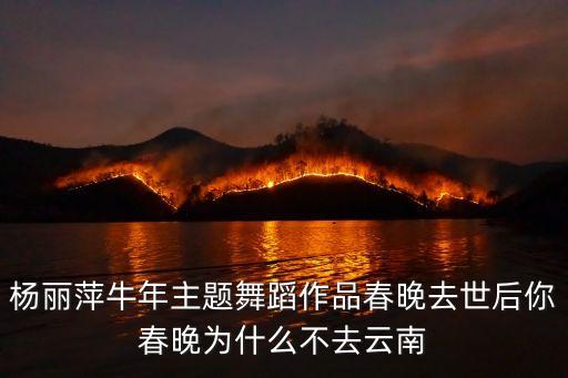 杨丽萍牛年主题舞蹈作品春晚去世后你春晚为什么不去云南