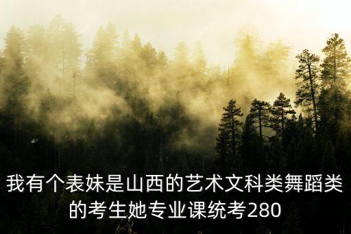舞蹈专业280分能上哪些大学，我有个表妹是山西的艺术文科类舞蹈类的考生她专业课统考280