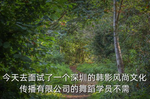 今天去面试了一个深圳的韩影风尚文化传播有限公司的舞蹈学员不需