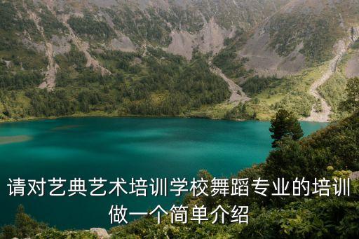 请对艺典艺术培训学校舞蹈专业的培训做一个简单介绍