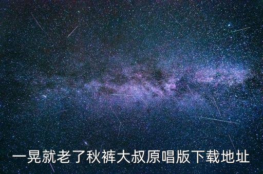 一晃就老了秋裤大叔原唱版下载地址