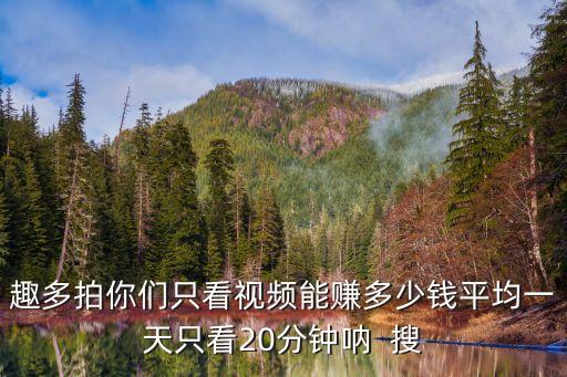 趣多拍你们只看视频能赚多少钱平均一天只看20分钟呐  搜