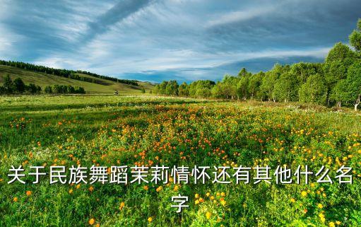 关于民族舞蹈茉莉情怀还有其他什么名字