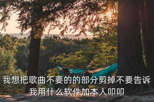 我想把歌曲不要的的部分剪掉不要告诉我用什么软件加本人叩叩