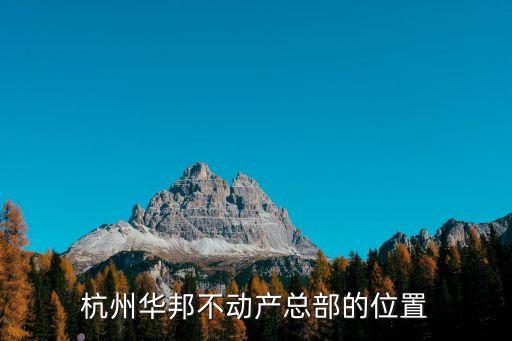 杭州华邦不动产总部的位置