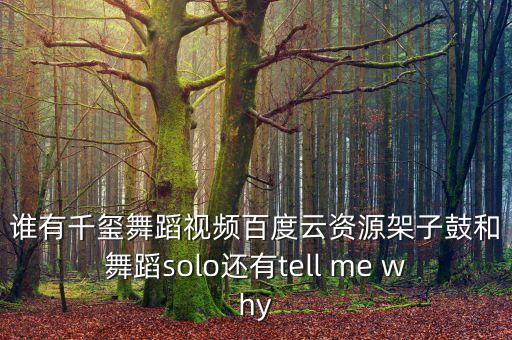 谁有千玺舞蹈视频百度云资源架子鼓和舞蹈solo还有tell me why