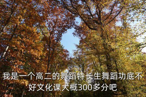 我是一个高二的舞蹈特长生舞蹈功底不好文化课大概300多分吧
