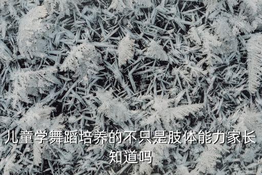 儿童学舞蹈培养的不只是肢体能力家长知道吗
