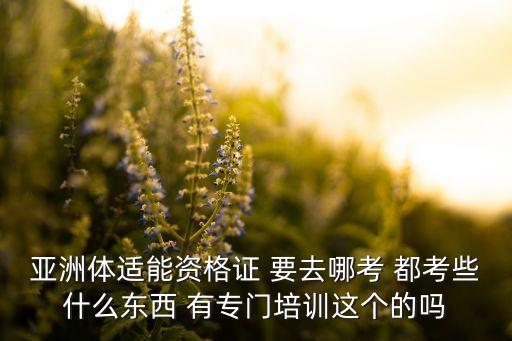 亚洲体适能资格证 要去哪考 都考些什么东西 有专门培训这个的吗