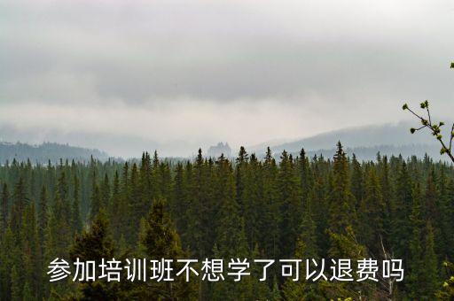 参加培训班不想学了可以退费吗