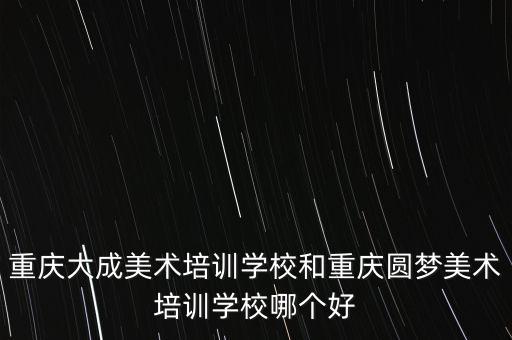 重庆大成美术培训学校和重庆圆梦美术培训学校哪个好