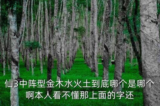仙3中阵型金木水火土到底哪个是哪个啊本人看不懂那上面的字还