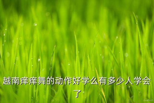越南痒痒舞的动作好学么有多少人学会了