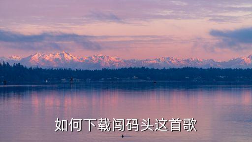 如何下载闯码头这首歌