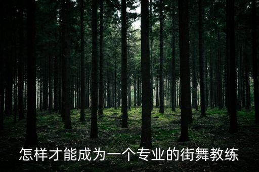 怎样才能成为一个专业的街舞教练