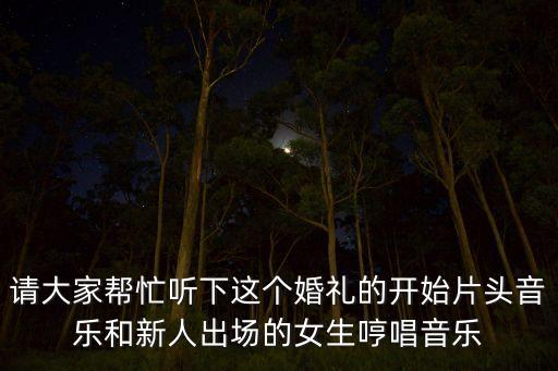请大家帮忙听下这个婚礼的开始片头音乐和新人出场的女生哼唱音乐