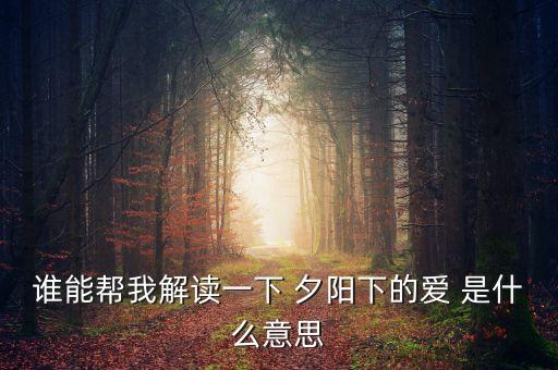 爱在夕阳下奔跑是什么意思，为什么我喜欢在傍晚奔跑呢 白天我不想奔跑 而且夜里跑的很快