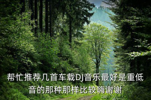 帮忙推荐几首车载DJ音乐最好是重低音的那种那样比较嗨谢谢