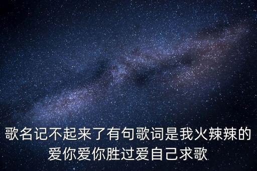 歌名记不起来了有句歌词是我火辣辣的爱你爱你胜过爱自己求歌