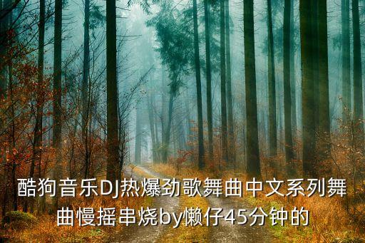 酷狗音乐DJ热爆劲歌舞曲中文系列舞曲慢摇串烧by懒仔45分钟的
