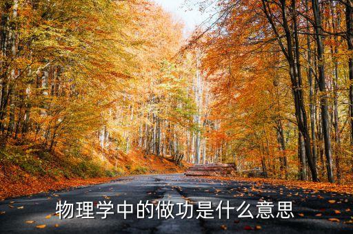 物理学中的做功是什么意思