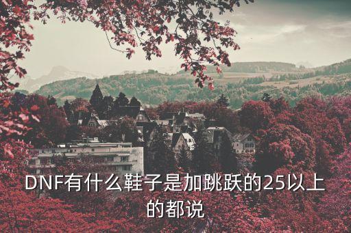 什么鞋能加跳跃里，DNF有什么鞋子是加跳跃的25以上的都说
