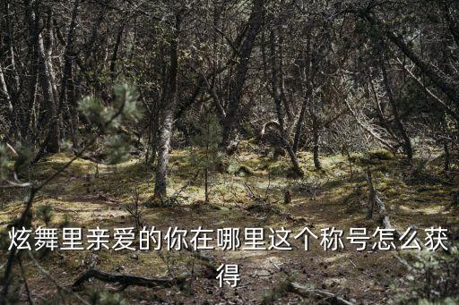 炫舞里亲爱的你在哪里这个称号怎么获得