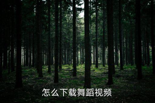怎么下载舞蹈视频