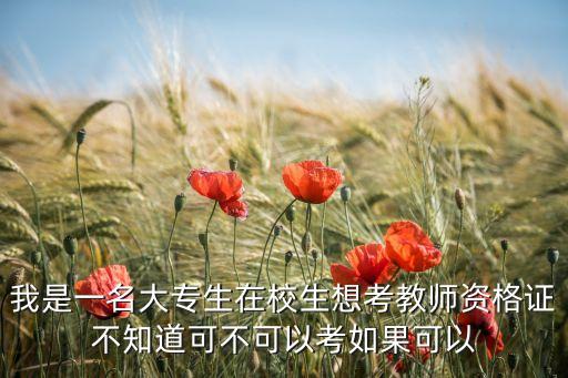 我是一名大专生在校生想考教师资格证不知道可不可以考如果可以