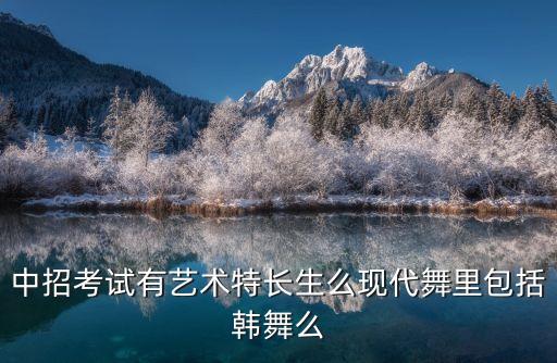 中招考试有艺术特长生么现代舞里包括韩舞么
