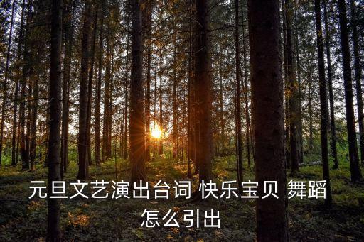 元旦文艺演出台词 快乐宝贝 舞蹈 怎么引出