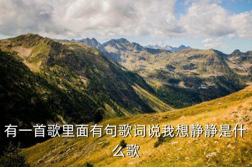 有一首歌里面有句歌词说我想静静是什么歌
