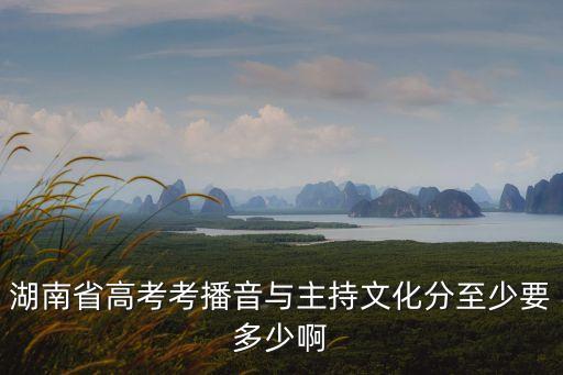 湖南省高考考播音与主持文化分至少要多少啊