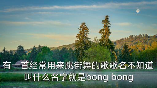 有一首经常用来跳街舞的歌歌名不知道叫什么名字就是bong bong