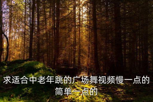 求适合中老年跳的广场舞视频慢一点的简单一点的