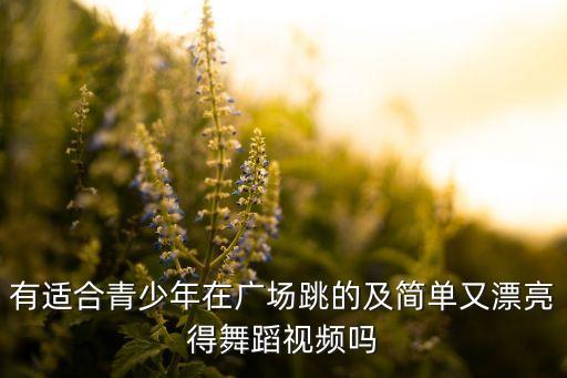有适合青少年在广场跳的及简单又漂亮得舞蹈视频吗