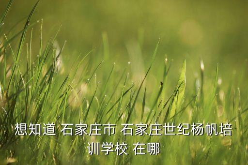 想知道 石家庄市 石家庄世纪杨帆培训学校 在哪