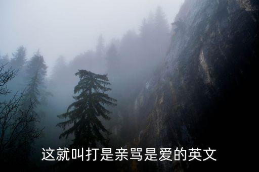 打是亲来骂是爱 英文怎么说，这就叫打是亲骂是爱的英文