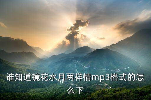 谁知道镜花水月两样情mp3格式的怎么下