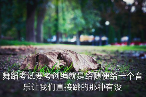 舞蹈考试要考创编就是给随便给一个音乐让我们直接跳的那种有没